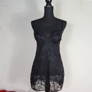 Midnight Coco Black Adjustable Strap Lined Bodice Polyamide Span Lace Camisole M